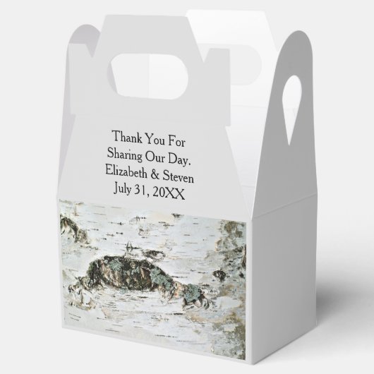 樺の木ウッド自然結婚式の引き出物ボックス フェイバーボックス (オープン)