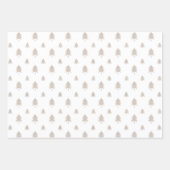 樺の木クラフト紙モダンクリスマスツリー&トナカイ ラッピングペーパーシート (正面3)