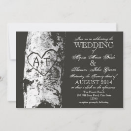 樺の木ツリーと彫りハート初期化 招待状