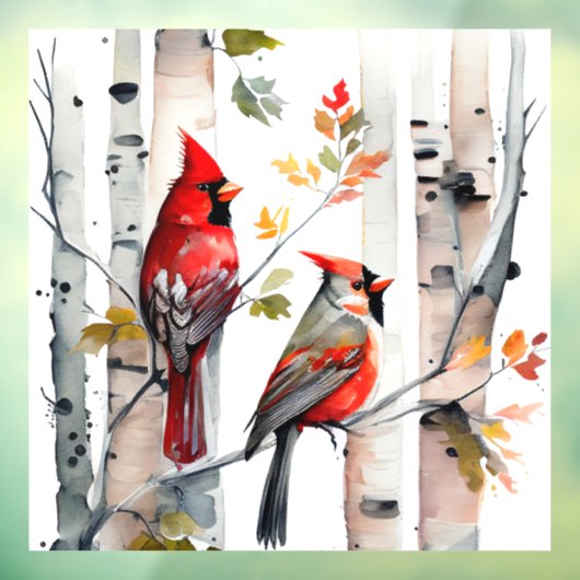 樺の木ツリーと深紅色ウィンドウの固定 ウィンドウサイン (シート3)