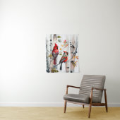 樺の木ツリーと深紅色タペストリー タペストリー (インサイチュ)