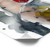 樺の木ツリーと深紅色フォトプリント フォトプリント            (角)