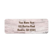 樺の木ツリーと素朴ハートミニマル結婚の ラベル (正面)