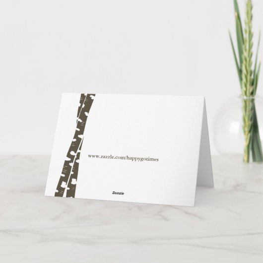 樺の木ツリーのクリスマスグリーティング シーズンカード (裏面)