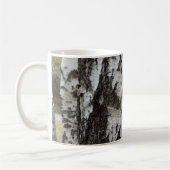 樺の木ツリーのクローズアップマグカップ コーヒーマグカップ (左)