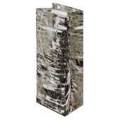 樺の木ツリーのクローズアップ ワインギフトバッグ (裏面アングル)