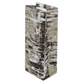 樺の木ツリーのクローズアップ ワインギフトバッグ (正面アングル)