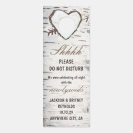 樺の木ツリーのサインド結婚アハンガーを邪魔しない ドアノブサイン