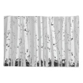 樺の木ツリーのヴィンテージ水平方向の背景 枕カバー (裏面)