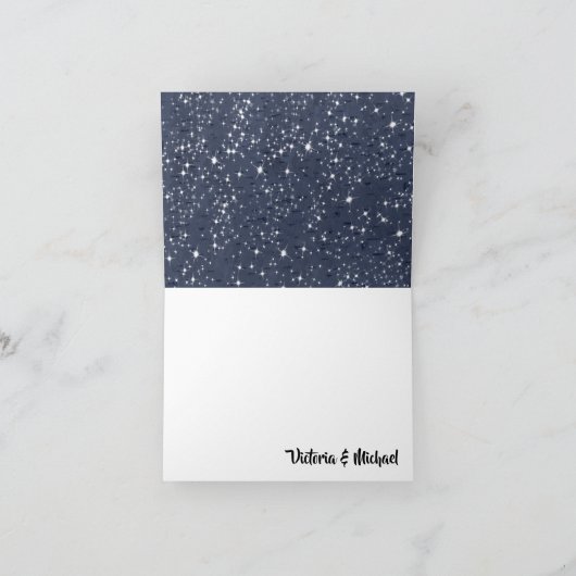 樺の木ツリーの光るライトありがとうノートカード サンキューカード (内部)