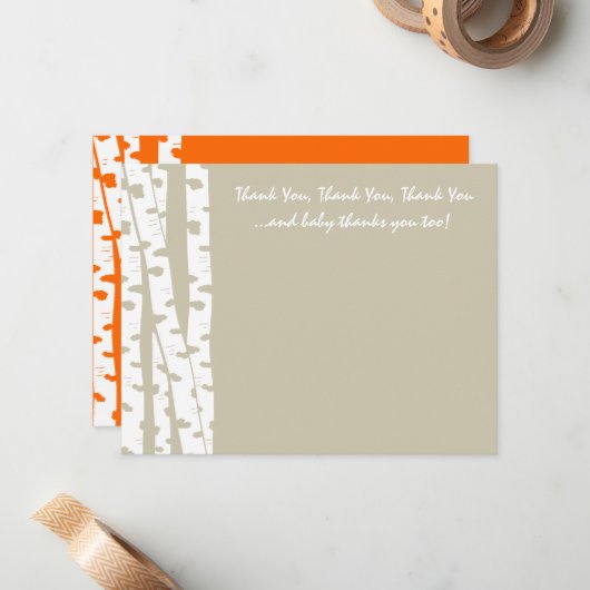 樺の木ツリーの注感謝してい記 ノートカード (正面/裏面インサイチュ)