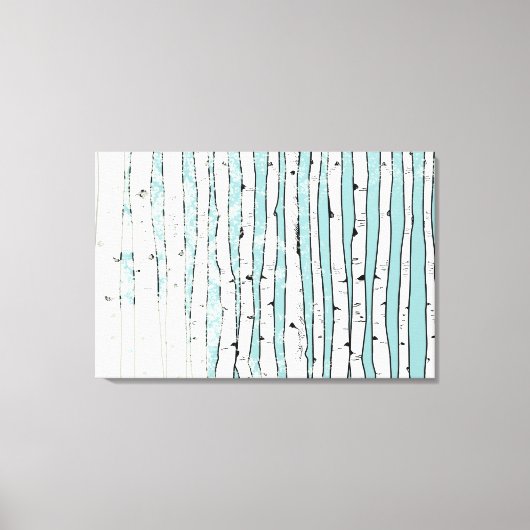 樺の木ツリーの背景色を選択 キャンバスプリント (正面)