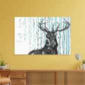 樺の木ツリーの背景色を選択 キャンバスプリント (インサイチュ (リビング))