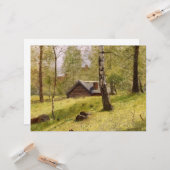 樺の木ツリーはスウェーデンの田舎（ヤンソン） カード (正面/裏面インサイチュ)