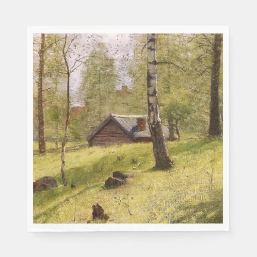 樺の木ツリーはスウェーデンの田舎（ヤンソン） スタンダードランチョンナプキン (正面)