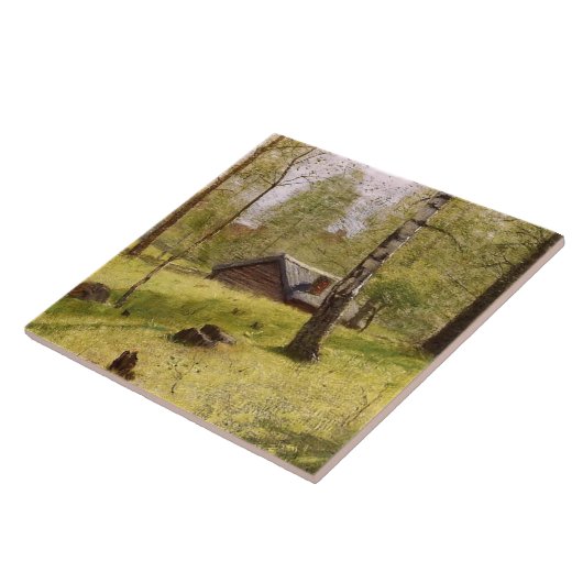 樺の木ツリーはスウェーデンの田舎(ヤンソン) タイル (側面)