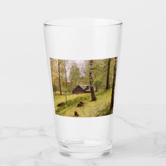 樺の木ツリーはスウェーデンの田舎（ヤンソン） タンブラーグラス (正面)