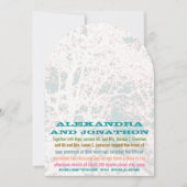 樺の木ツリーアクアブルースカイプレイビルフォント結婚 招待状 (正面)