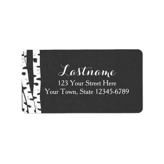 樺の木ツリーアドレスまたはギフトラベル ラベル (正面)