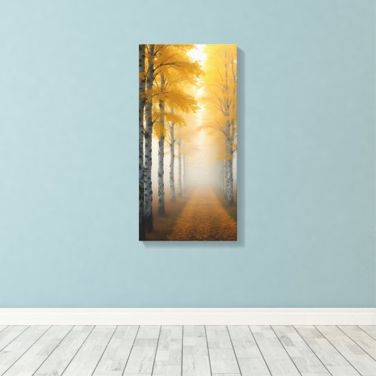 樺の木ツリーアリー キャンバスプリント (インサイチュ (ウッドフロア))