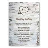 樺の木ツリーウェディングレセプション+宿泊施設カード テーブルナンバー (正面)