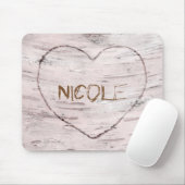 樺の木ツリーウッド&彫刻ハートカントリー素朴 マウスパッド (マウス)