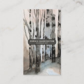 樺の木ツリーカスタムQRコードスキャン可能セラピスト 名刺 (正面)