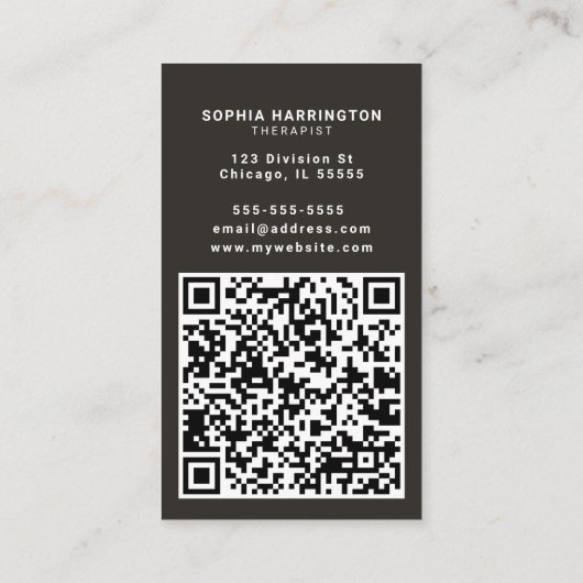 樺の木ツリーカスタムQRコードスキャン可能山 名刺 (裏面)