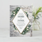 樺の木ツリーカ素朴ラリリー結婚式招待状 招待状 (スタンド正面)