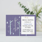 樺の木ツリーズウィンターシーンブライダルシャワー 招待状 (スタンド正面)