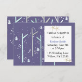 樺の木ツリーズウィンターシーンブライダルシャワー 招待状 (正面/裏面)