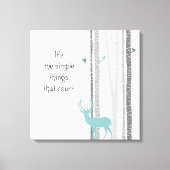 樺の木ツリーズシカ感動的引用文 キャンバスプリント (正面)