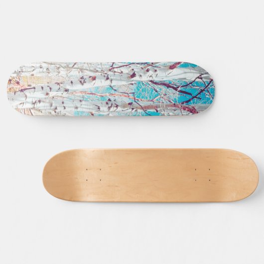 樺の木ツリーズフォレスト素朴ウィルダネスアウトドア スケートボード (横)