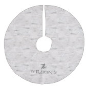 樺の木ツリーナチュラルクリスマスネームアウトドアズホリデイ フェイクリネンツリースカート (正面)