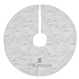 樺の木ツリーナチュラルクリスマスネームアウトドアズホリデイ フェイクリネンツリースカート