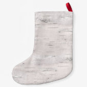 樺の木ツリーナチュラルクリスマスネーム素朴ホリデイ スモールクリスマスストッキング (裏面)