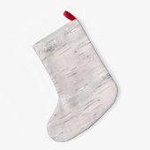 樺の木ツリーナチュラルクリスマスネーム素朴ホリデイ スモールクリスマスストッキング (裏面 (吊り時))