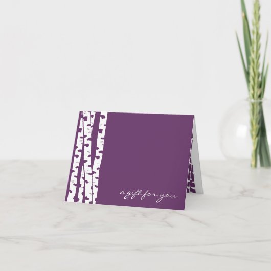 樺の木ツリーノートカード(任意の大事な行事) カード (正面)