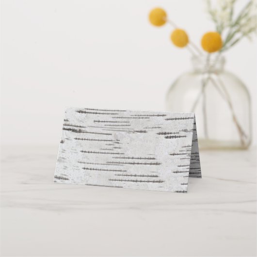 樺の木ツリーハートイニシャルラステック結婚ス プレイスカード (裏面)