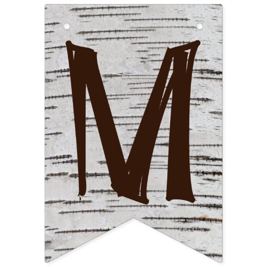 樺の木ツリーハートイニシャルラス結婚ティックのバナー バンティングフラッグ (第2の旗)