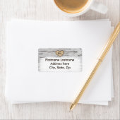 樺の木ツリーハートイニシャルラス結婚トのアドレス ラベル (インサイチュ)