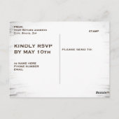 樺の木ツリーハートイニシャル素朴婚約パーティ ポストカード (裏面)