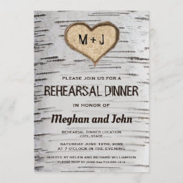 樺の木ツリーハートラス結婚トのリハーサル招待状 招待状