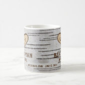 樺の木ツリーハートラス結婚ト花婿介添人 コーヒーマグカップ (中央)