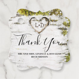 樺の木ツリーハート素朴サンキュー フェイバータグ