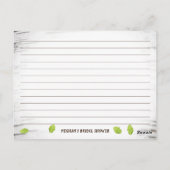 樺の木ツリーハート素朴ブライダルシャワーレシピカード ポストカード (裏面)