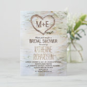 樺の木ツリーハート素朴ブライダルシャワー招待状 招待状 (スタンド正面)