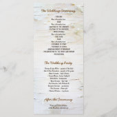 樺の木ツリーハート素朴結婚式 プログラム (裏面)