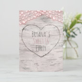 樺の木ツリーハート&ピンクライトスウィート16招待状 招待状 (スタンド正面)