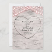 樺の木ツリーハート&ピンクライトスウィート16招待状 招待状 (裏面)